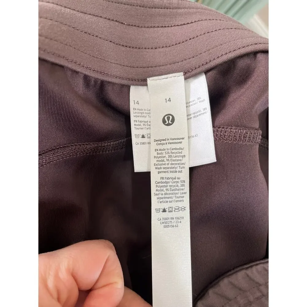 Lululemon Softstreme High Rise Pant 14 Brown Wide Leg Lounge Athleisure‎